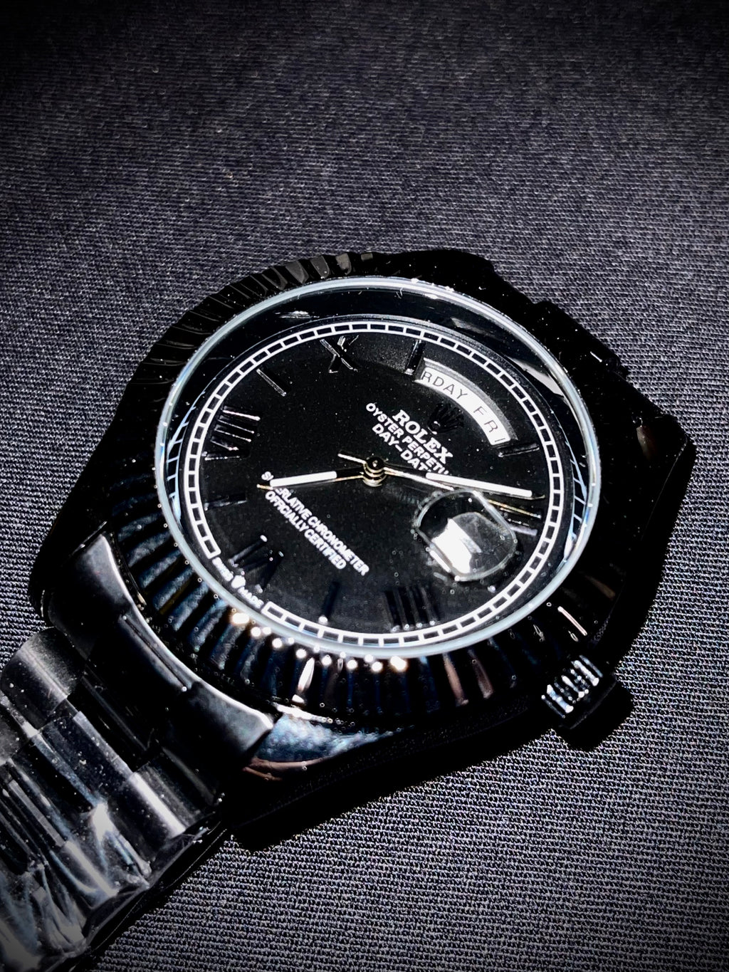 Rolex Day Date All Black Edition Stainless Steel Watch