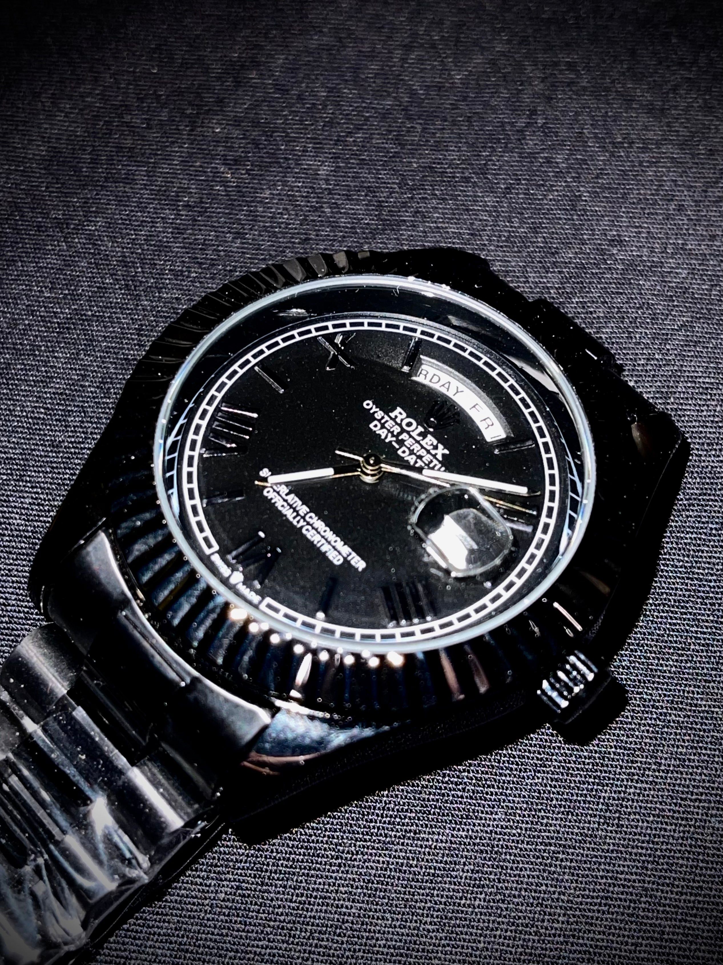 Rolex Day Date All Black Edition Stainless Steel Watch