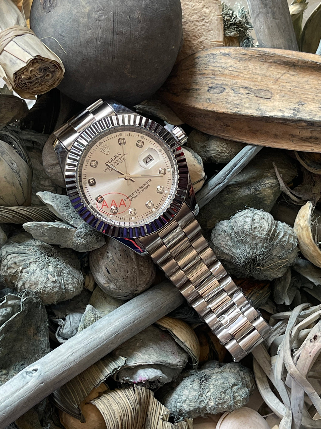 Rolex Day-Date – White Dial Stainless Steel Watch