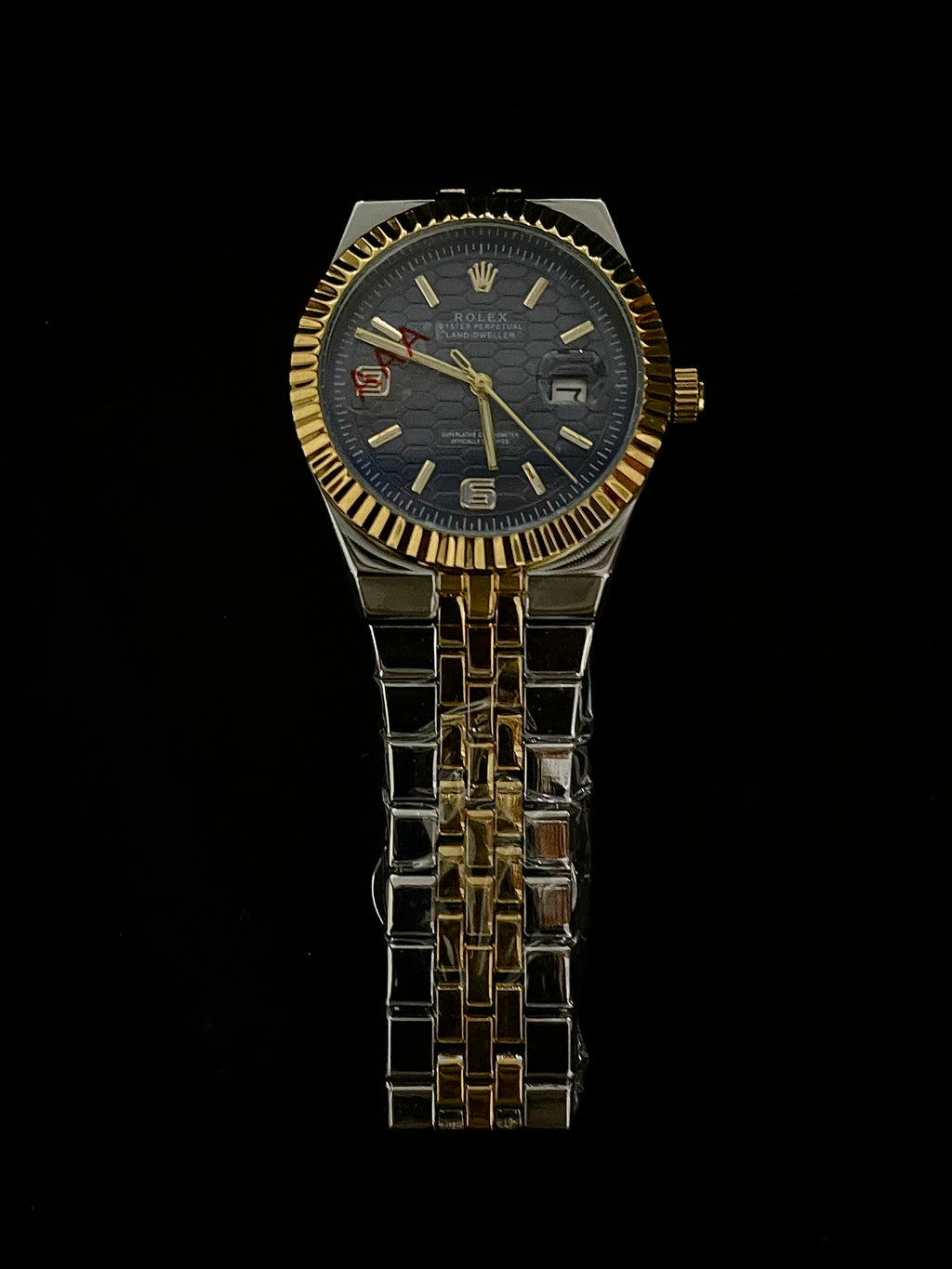 Rolex Gold Stainless Steel Watch – Blue Dial Edition