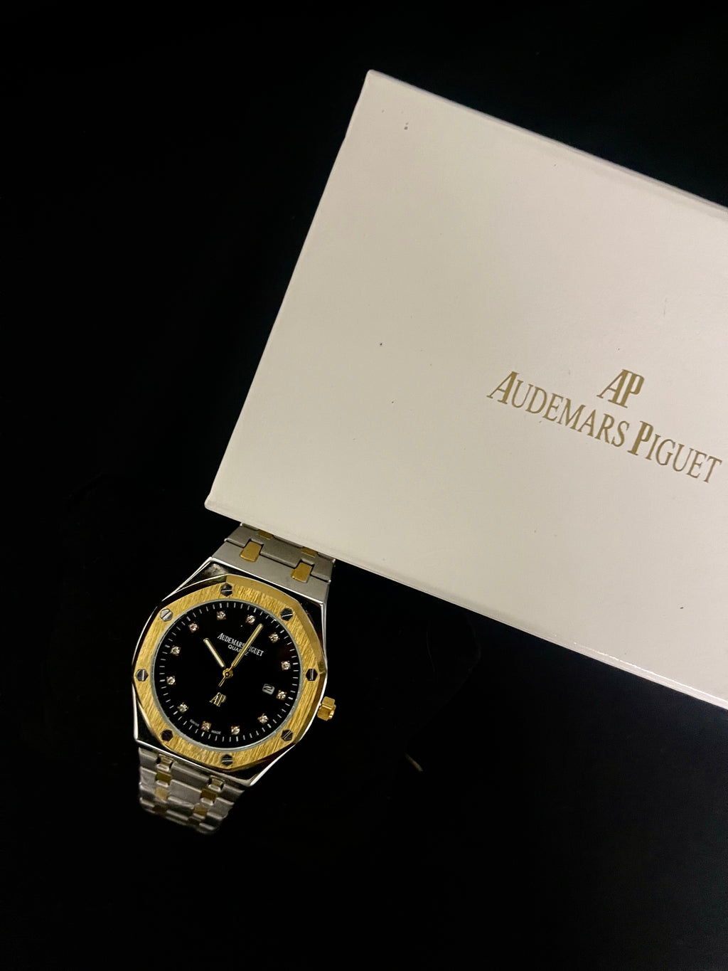 Audemars Piguet Royal Oak Gold Black Dial Stainless Steel Watch