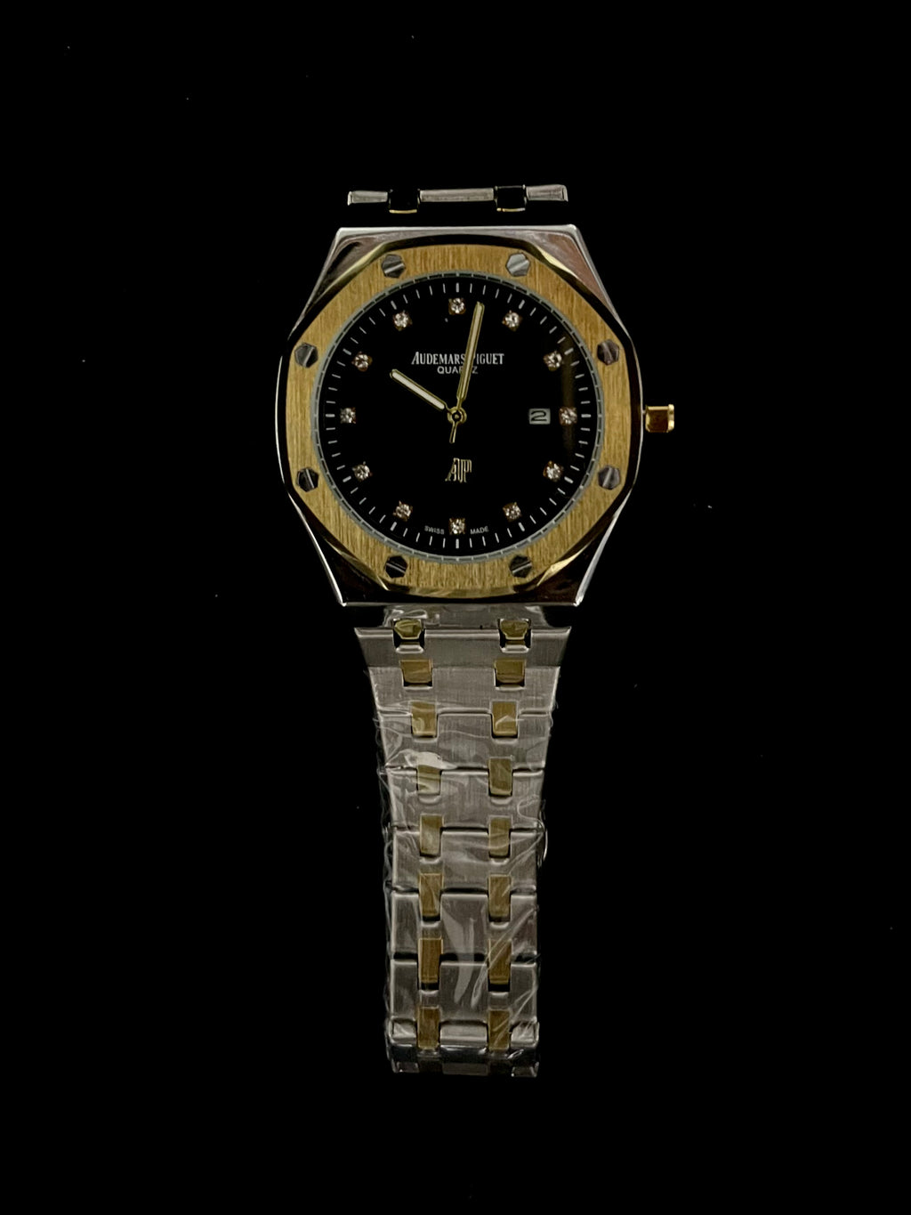 Audemars Piguet Royal Oak Gold Black Dial Stainless Steel Watch