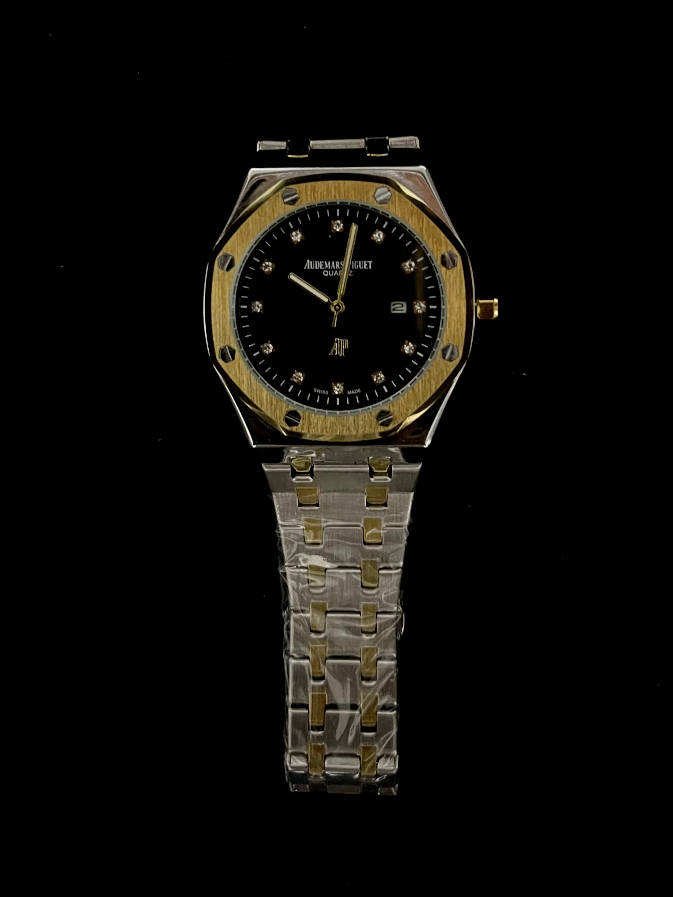 Audemars Piguet Royal Oak Gold Black Dial Stainless Steel Watch