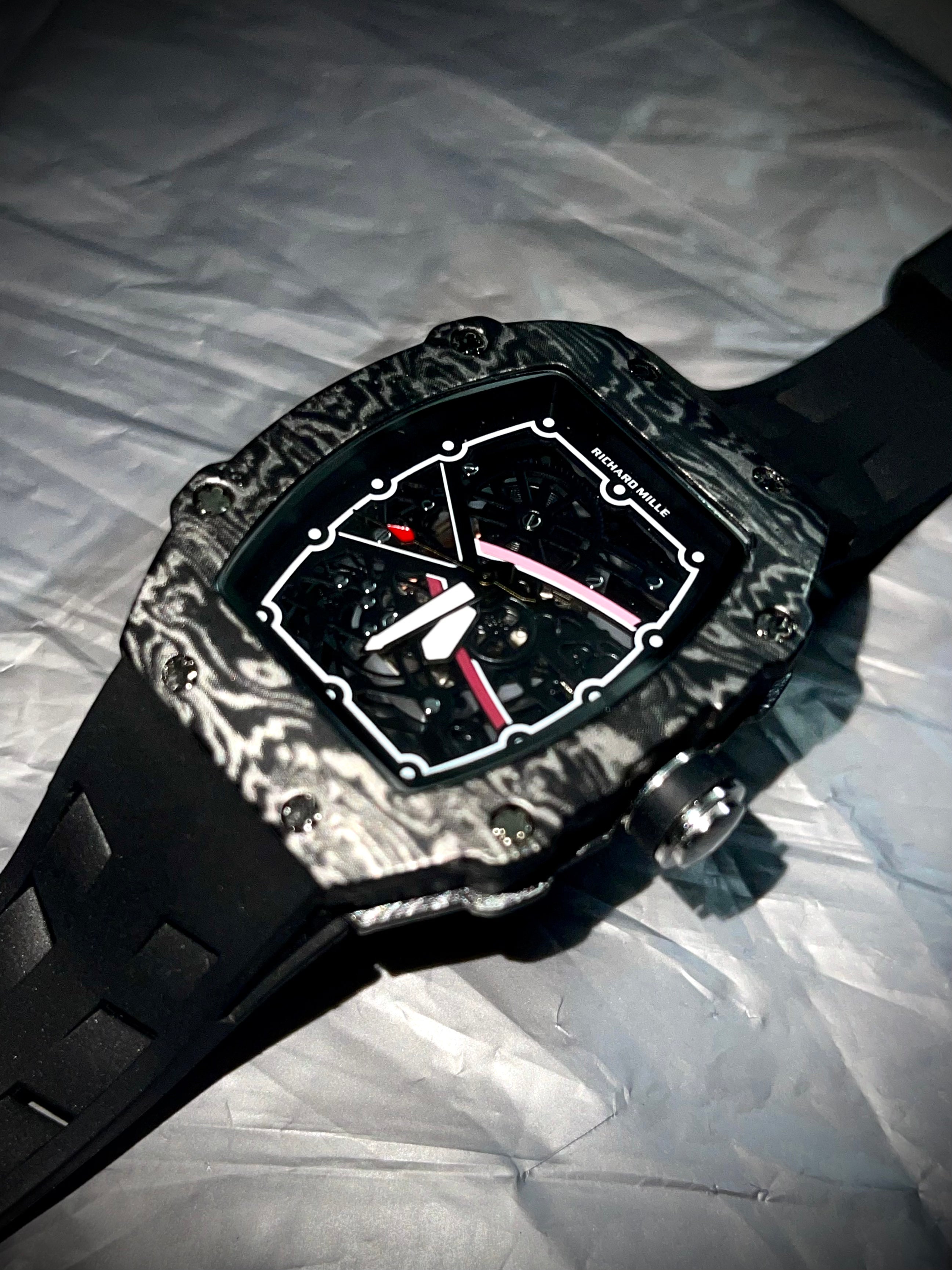 Richard Mille RM Luxury Watch – Black Strap Edition
