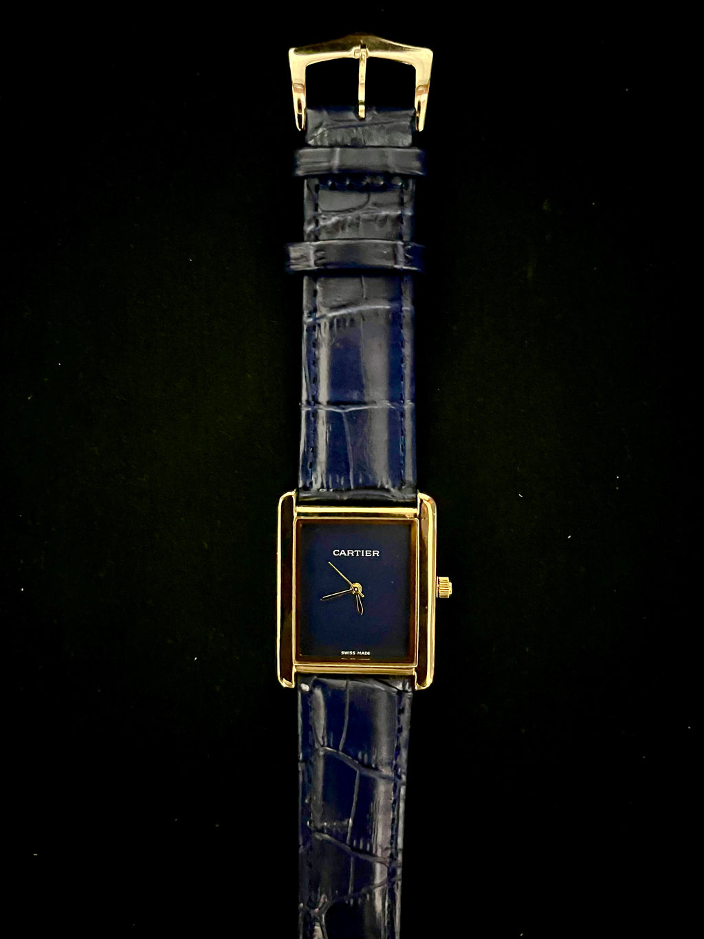Cartier Tank Blue Dial Watch – Blue Leather Strap Edition