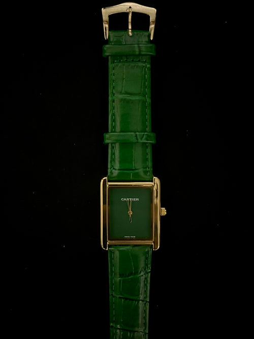 Cartier Tank Green Dial Watch – Green Leather Strap Edition